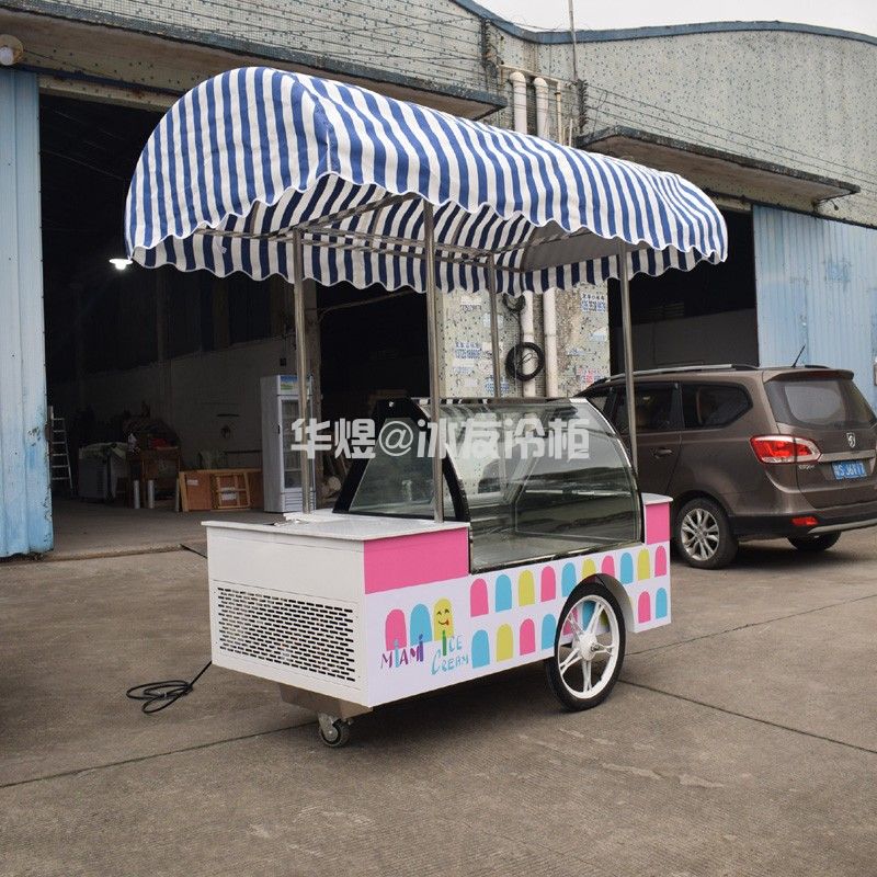 冰友12盘冰淇淋车流动式冰淇淋花车展示柜移动雪糕车