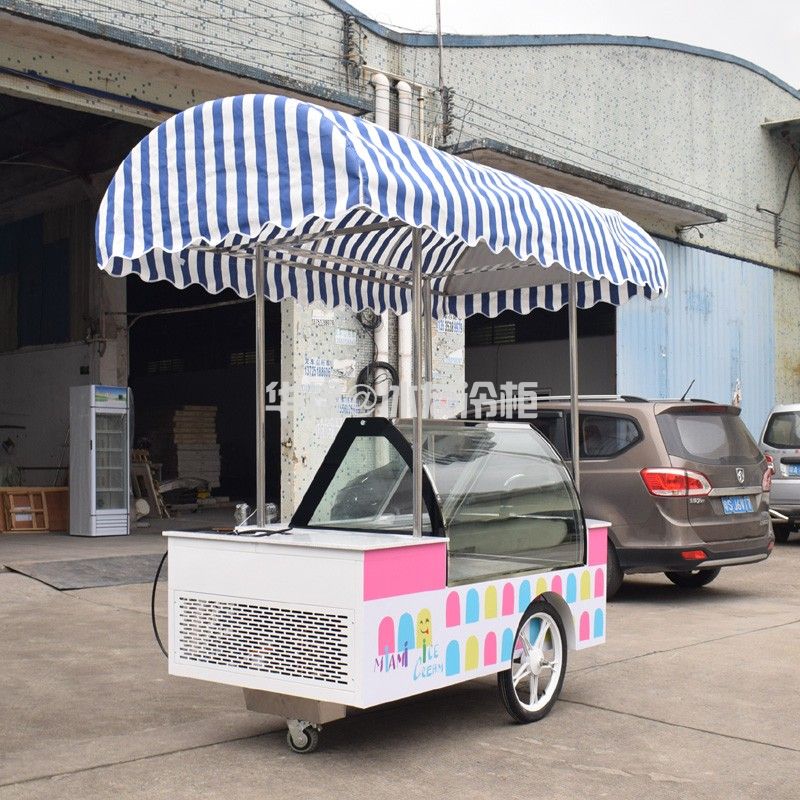 冰友12盘冰淇淋车流动式冰淇淋花车展示柜移动雪糕车