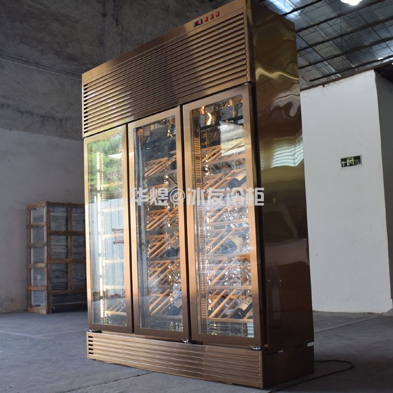 定制款玫瑰金红酒柜高端红酒冷藏展示柜酒柜 定制厂家恒温酒柜