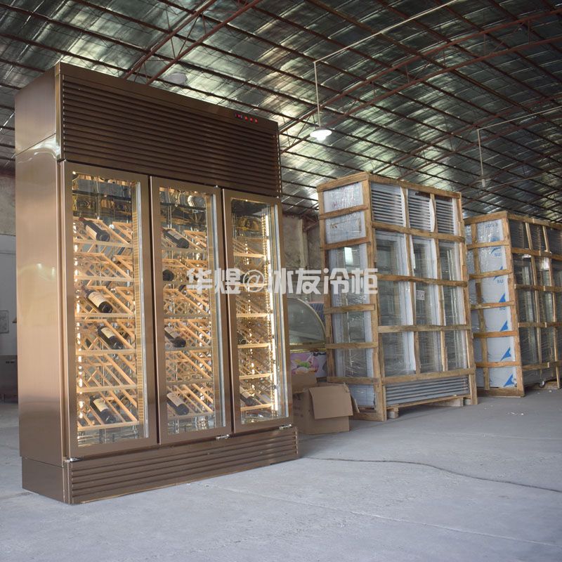 定制款玫瑰金红酒柜高端红酒冷藏展示柜酒柜 定制厂家恒温酒柜