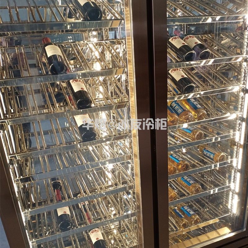 定制款玫瑰金双门红酒柜啤酒柜红酒柜冷藏展示柜 葡萄酒展示冷藏红酒柜