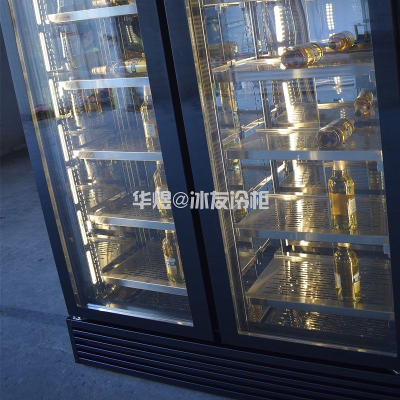 酒柜 定制高档黑拉丝不锈钢红酒柜 啤酒柜红酒冷藏展示柜恒温酒柜