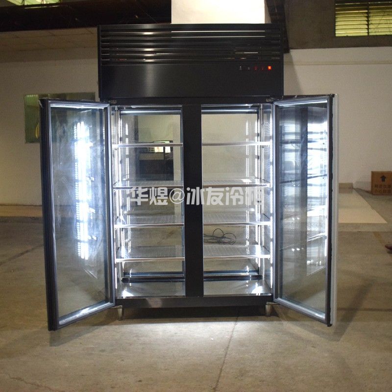 冰友两面玻璃红酒柜黑拉丝双门酒柜红酒冷藏展示柜