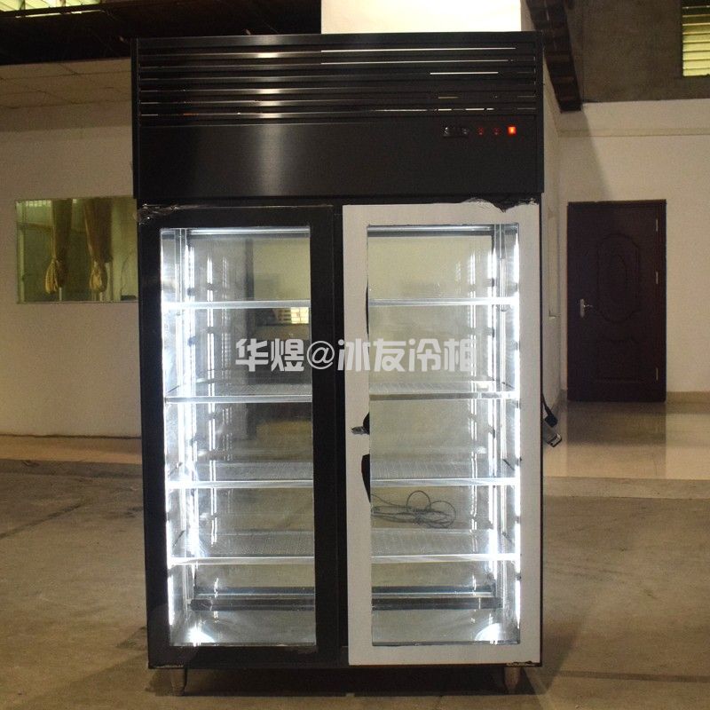 冰友两面玻璃红酒柜黑拉丝双门酒柜红酒冷藏展示柜