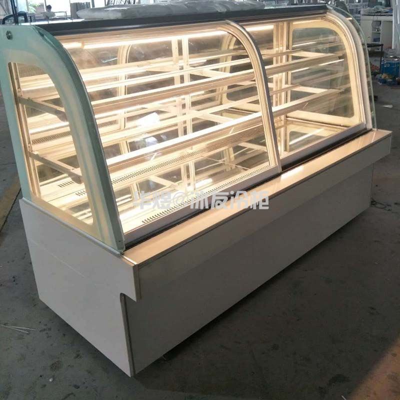 单弧前后开门蛋糕柜西点展示柜弧形糕点柜饮料水果展示柜