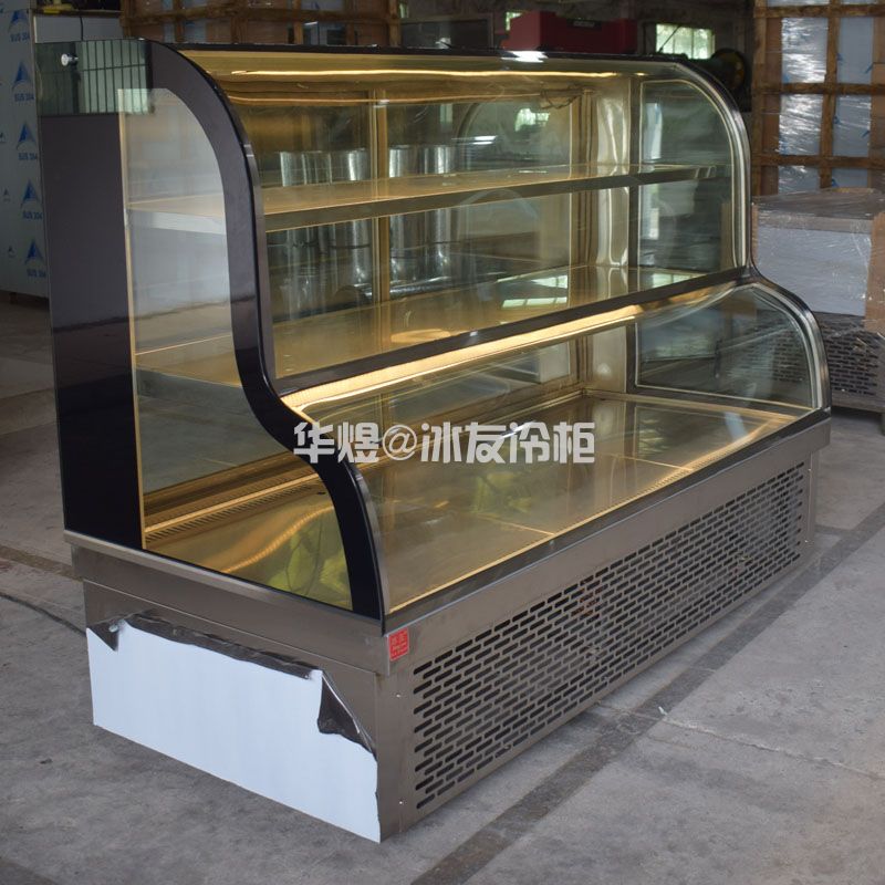 冰友牌订制三层直冷式玻璃三文鱼展示冷柜 应豪华寿司柜 冷藏柜