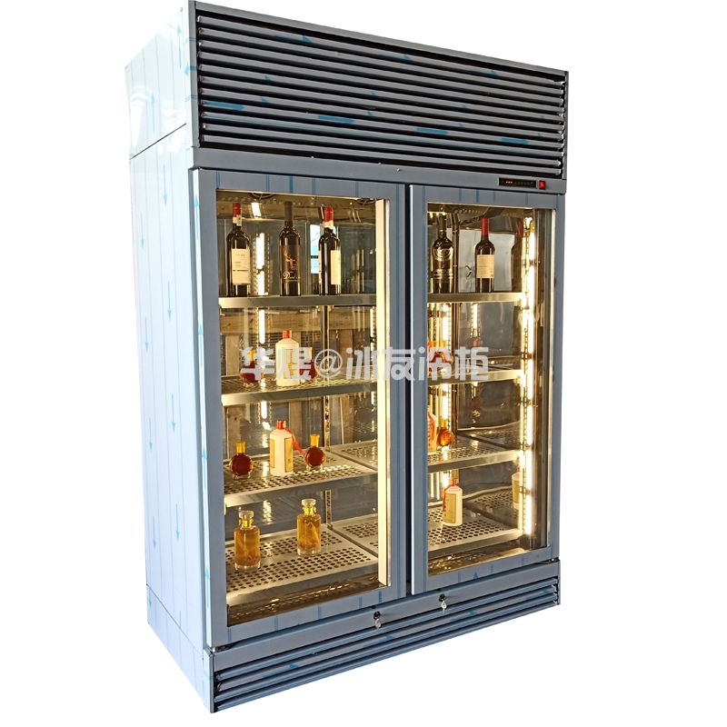 两面通透红酒柜恒温酒柜高端不锈钢酒水冷藏展示柜