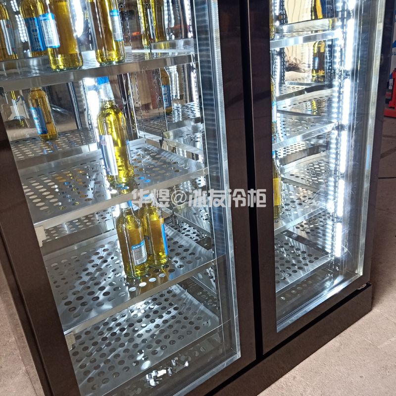 黑拉丝不锈钢酒柜啤酒冷藏展示柜商用风冷酒水饮料冷藏展示冷柜