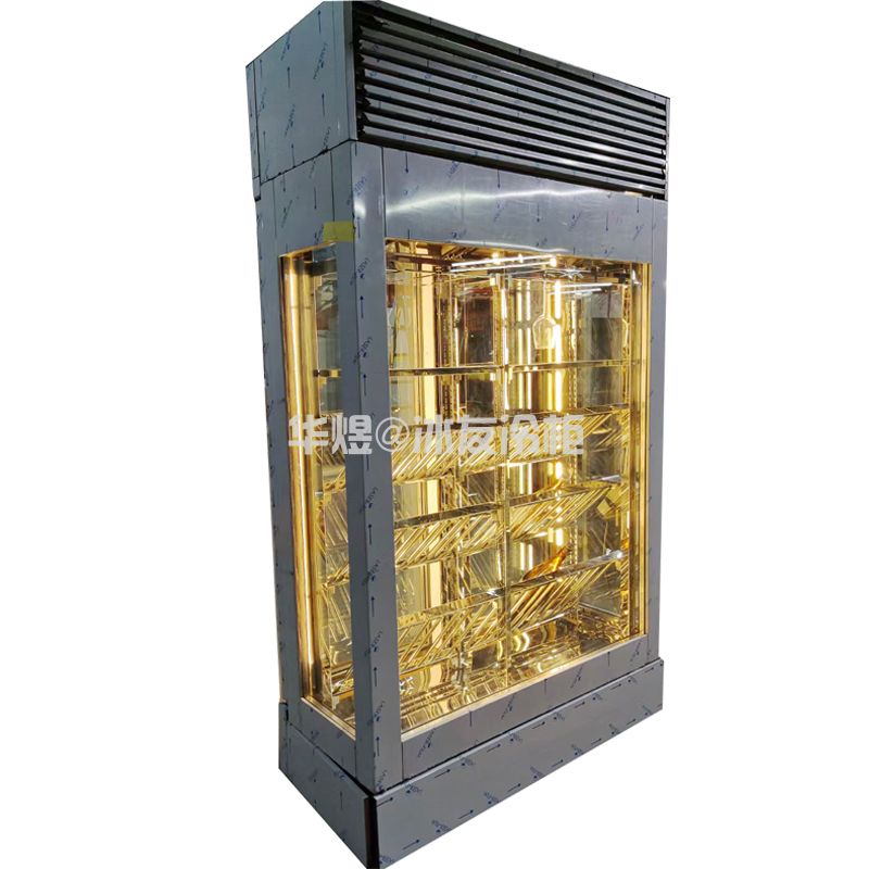 四面玻璃红酒展示柜商端玫瑰金恒温酒柜