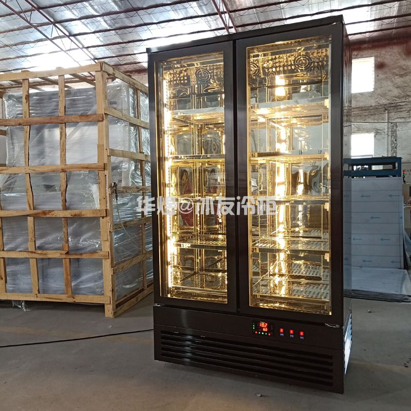 双门黑拉丝牛肉排酸柜牛肉冷藏保鲜展示柜