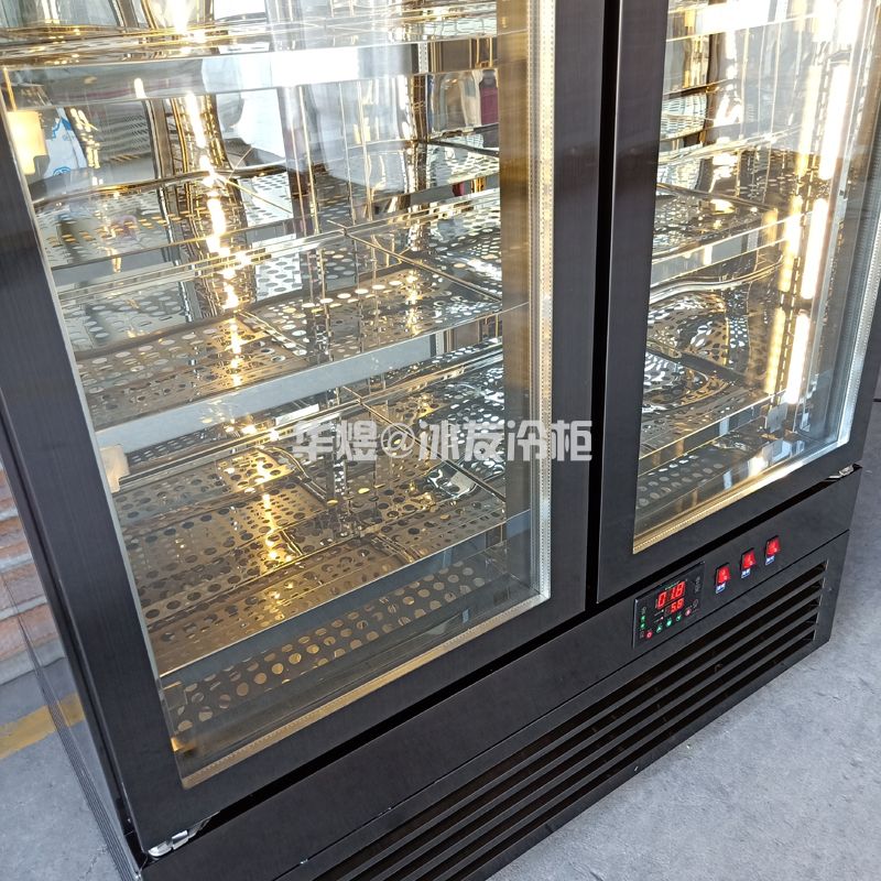 双门黑拉丝牛肉排酸柜牛肉冷藏保鲜展示柜