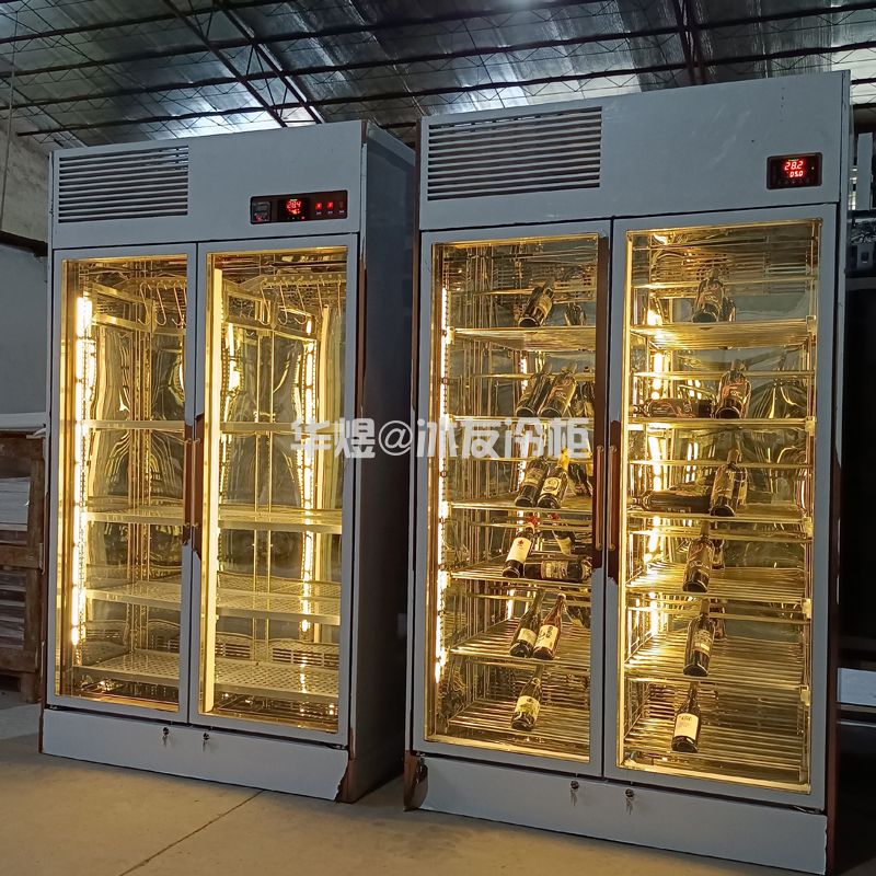 双门玫瑰金酒柜玻璃门酒柜高端商用酒柜广州酒柜厂家