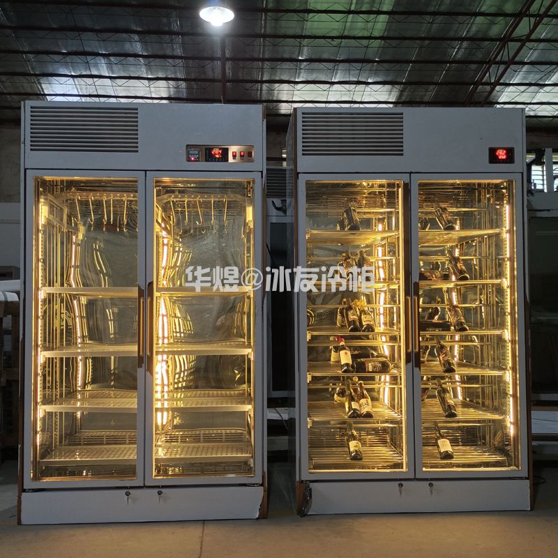 双门玫瑰金酒柜玻璃门酒柜高端商用酒柜广州酒柜厂家