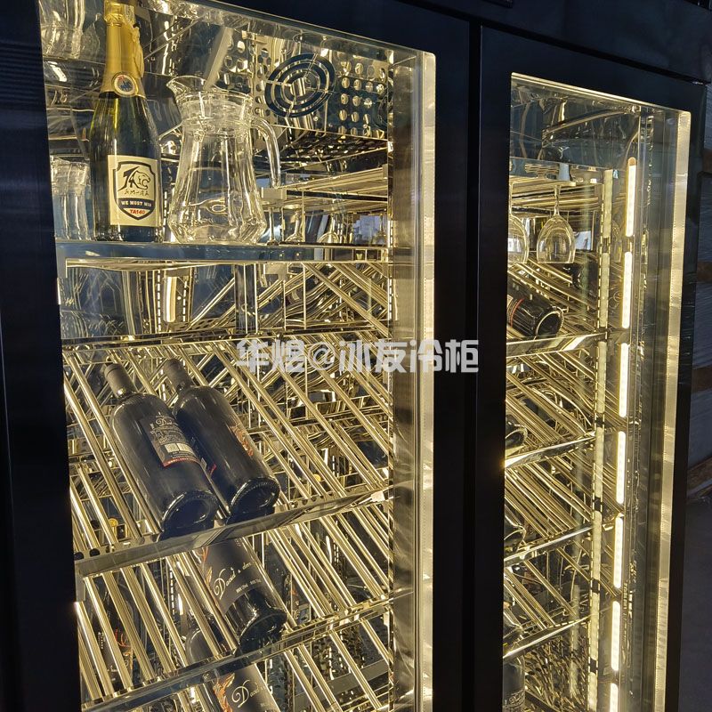 双门黑拉丝红酒柜高身红酒展示冷柜恒温酒柜压缩机红酒柜