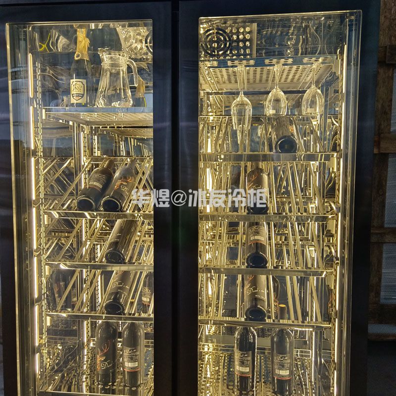 双门黑拉丝红酒柜高身红酒展示冷柜恒温酒柜压缩机红酒柜