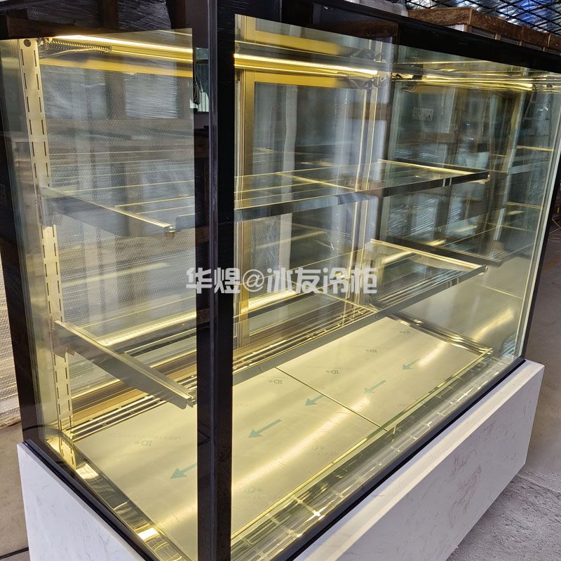 直角卧式四面玻璃和牛展示柜湿式熟成柜牛肉冷鲜柜