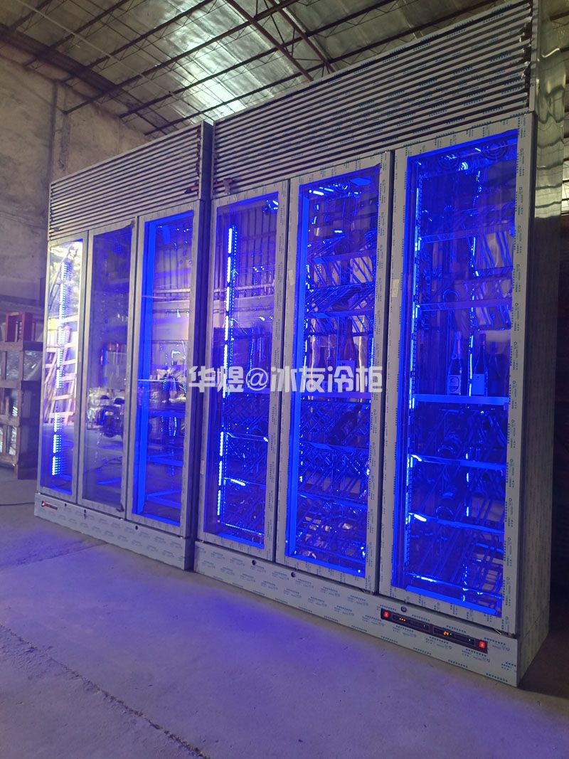 高身三色光玫瑰金色不锈钢双温酒柜红葡萄酒柜白葡萄酒柜