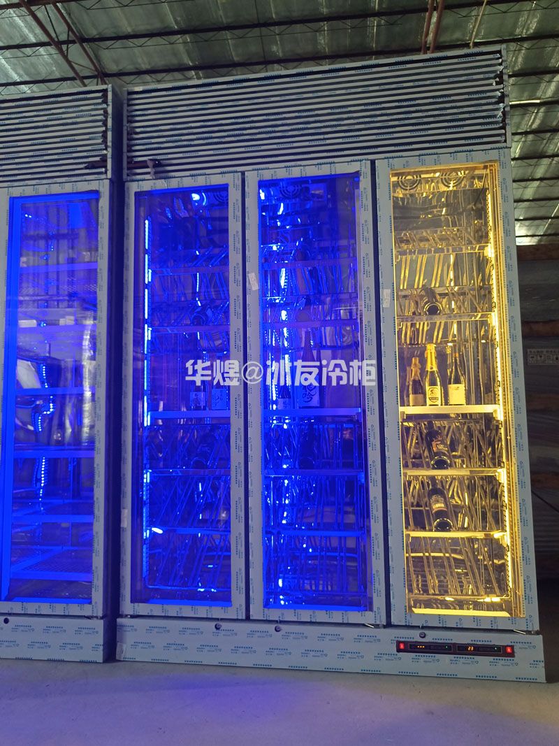 高身三色光玫瑰金色不锈钢双温酒柜红葡萄酒柜白葡萄酒柜