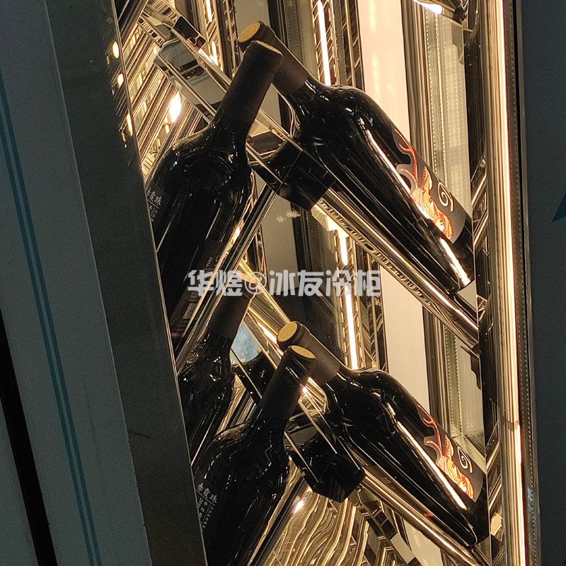 2米4高三门四面玻璃双面展示红酒展示柜恒温酒柜酒店洋酒冷柜