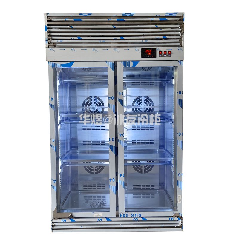 新款双门烤鸭风干晾胚柜商用鸭胚柜烧腊风干冷藏展示柜冰友牌智能风干柜
