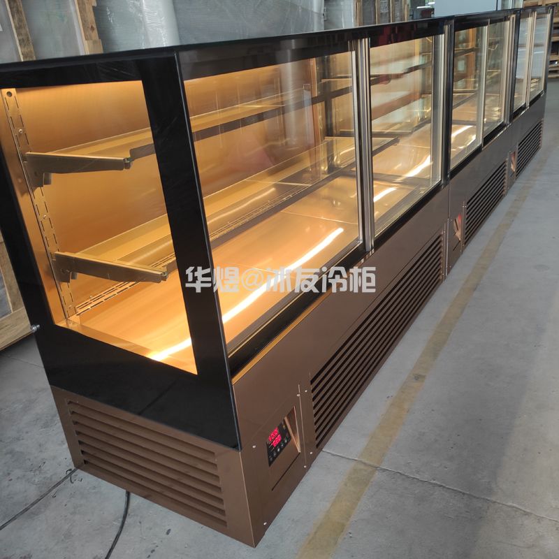  前开门甜品展示柜玫瑰蛋糕柜四面展示柜甜品展示柜蛋糕西点冷藏保鲜柜