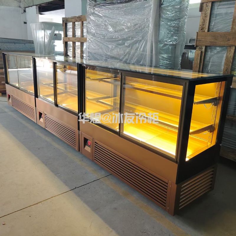  前开门甜品展示柜玫瑰蛋糕柜四面展示柜甜品展示柜蛋糕西点冷藏保鲜柜