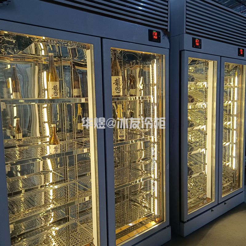 玫瑰金双门酒柜压缩机恒温酒柜高端红酒冷藏展示柜不锈钢酒柜生产厂家