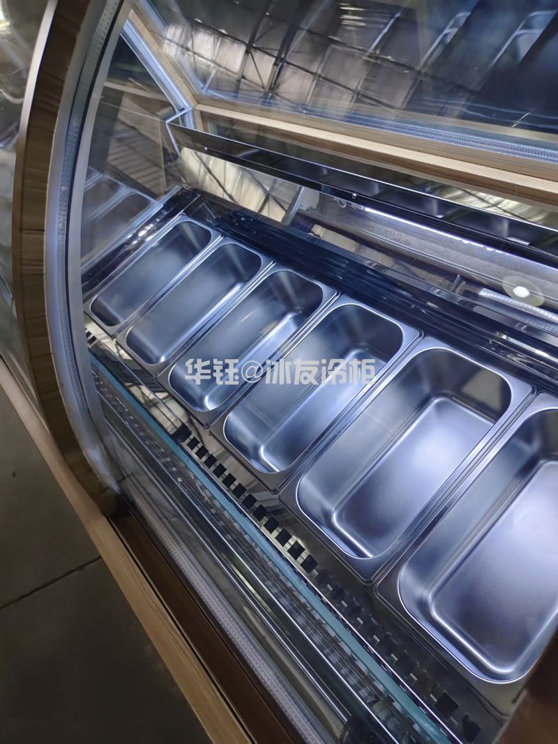 冰友前开门仿木不锈钢冰淇淋柜冰激凌雪糕展示柜
