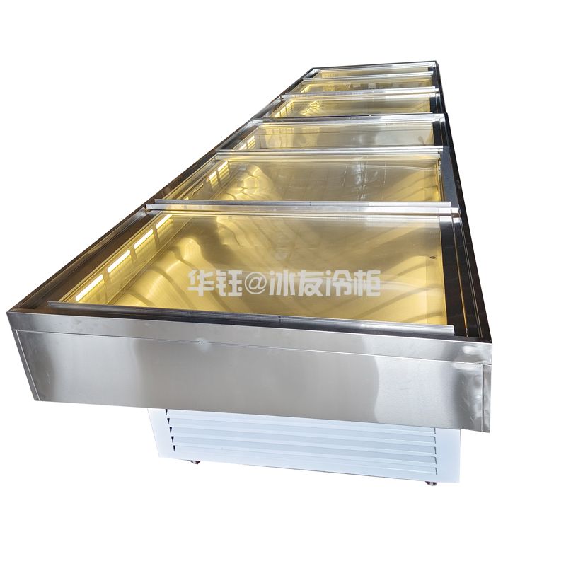 卧式直冷冰柜超市菜市场肉丸饺子冷冻展示柜冰鲜台