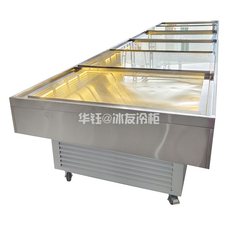卧式直冷冰柜超市菜市场肉丸饺子冷冻展示柜冰鲜台