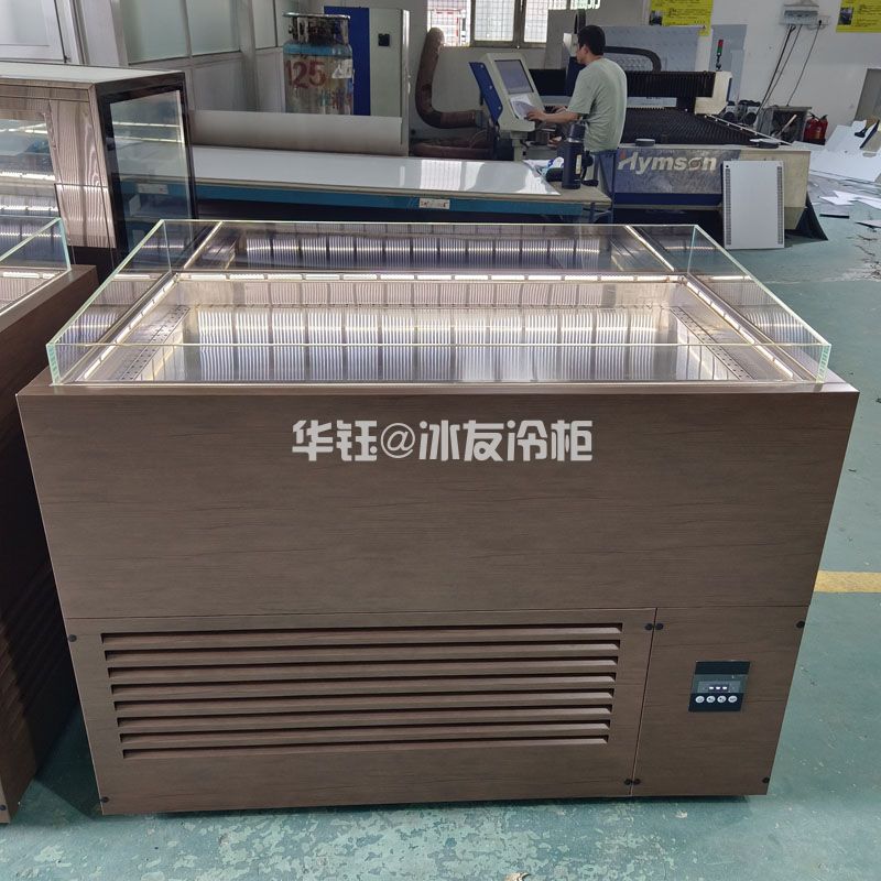 仿木不锈钢冰鲜台海鲜冰台打冷台直冷冰台展示柜生鲜冰台多少钱