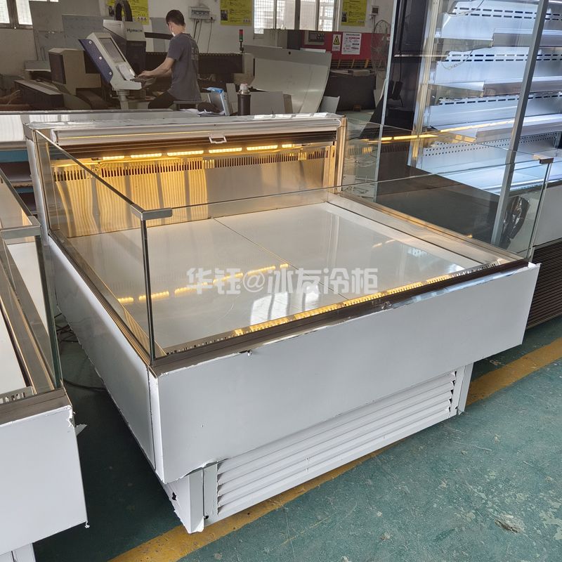 开放式卧式鲜肉柜火锅店烤肉展示柜开放式展示柜冷藏展示柜冷柜厂家
