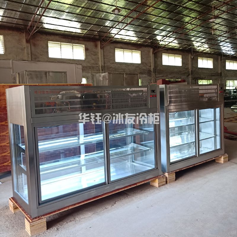 台式风冷展示柜四面玻璃前后推拉门保鲜柜食品保鲜展示柜