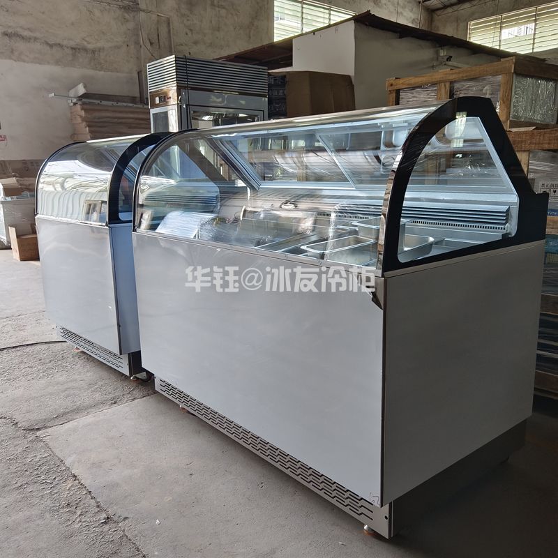 卧式圆弧玻璃冷藏展示柜食品冷藏展示柜保鲜柜弧形玻璃门保鲜柜定制