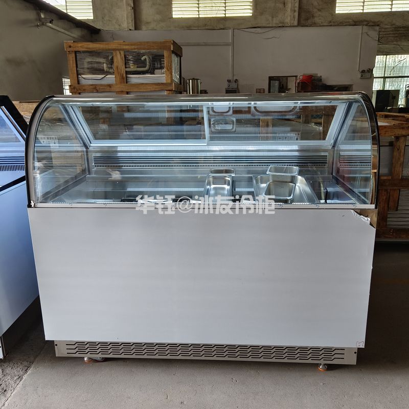 卧式圆弧玻璃冷藏展示柜食品冷藏展示柜保鲜柜弧形玻璃门保鲜柜定制