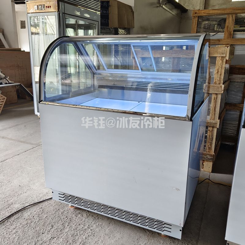 卧式圆弧玻璃冷藏展示柜食品冷藏展示柜保鲜柜弧形玻璃门保鲜柜定制