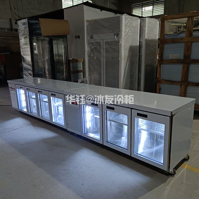 风冷保鲜工作台玻璃门冷藏操作台冷藏保鲜工作台玻璃门工作台