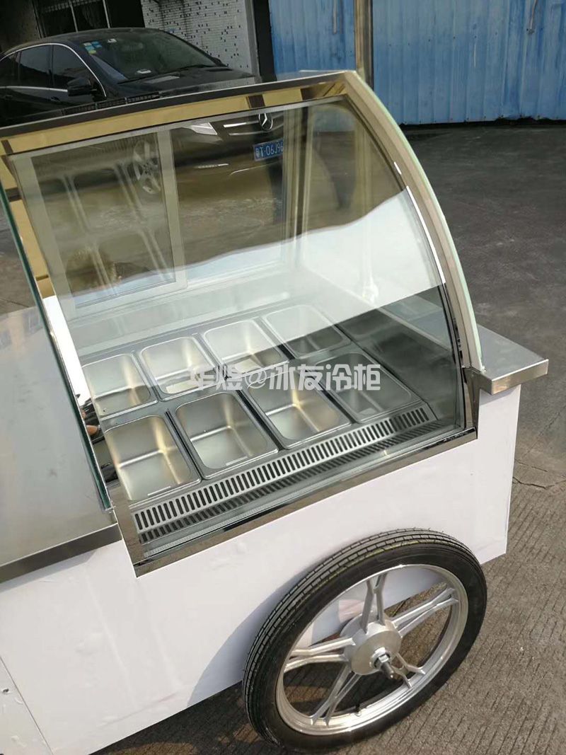 冰友简易款8盘冰淇淋车流动式硬质冰淇淋冷藏冷冻花车(图9) 冰友简易款8盘冰淇淋车流动式硬质冰淇淋冷藏冷冻花车(图9)