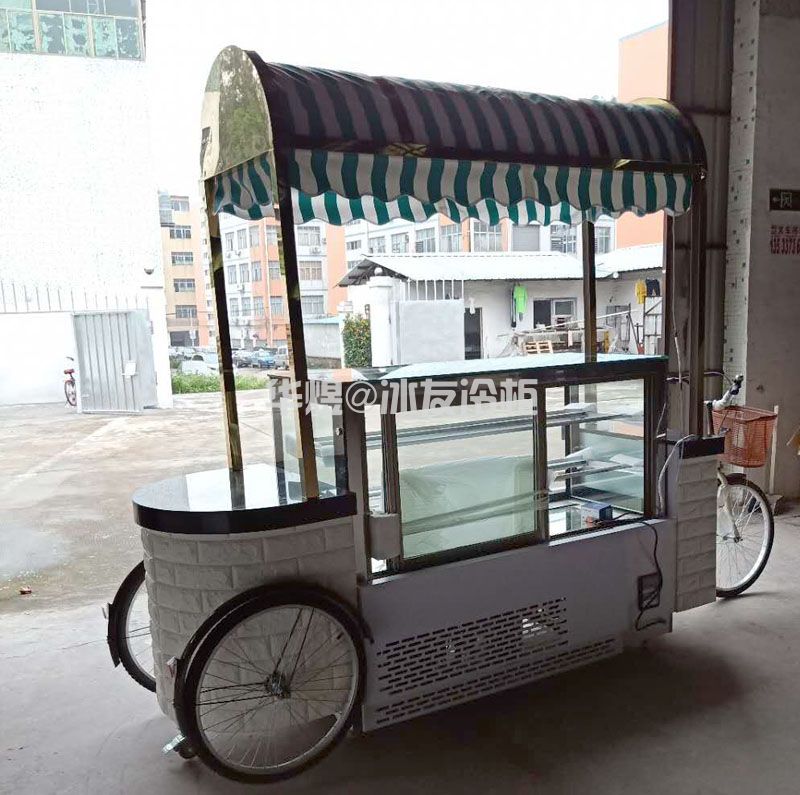 冰友独特单车型蛋糕车户外式蛋糕展示柜冰淇淋车可移动蛋糕甜品车(图4) 冰友独特单车型蛋糕车户外式蛋糕展示柜冰淇淋车可移动蛋糕甜品车(图4)
