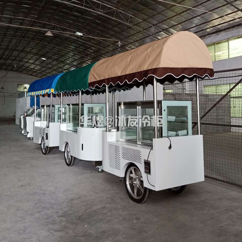 冰友户外式蛋糕冷藏柜流动蛋糕车甜品展示柜流动花车甜品小吃车(图1) 冰友户外式蛋糕冷藏柜流动蛋糕车甜品展示柜流动花车甜品小吃车(图1)