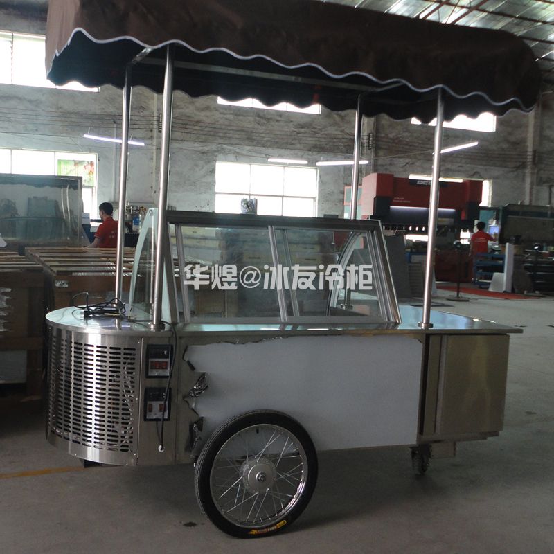 冰友不锈钢款冰淇淋车出口南美双温冰激凌车商用冷藏冷冻展示车(图6) 冰友不锈钢款冰淇淋车出口南美双温冰激凌车商用冷藏冷冻展示车(图6)