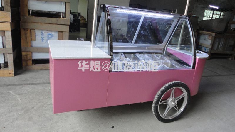 冰友冰淇淋车移动雪糕车冰激凌车售卖车移动式冰淇淋展示柜手推车(图8) 冰友冰淇淋车移动雪糕车冰激凌车售卖车移动式冰淇淋展示柜手推车(图8)