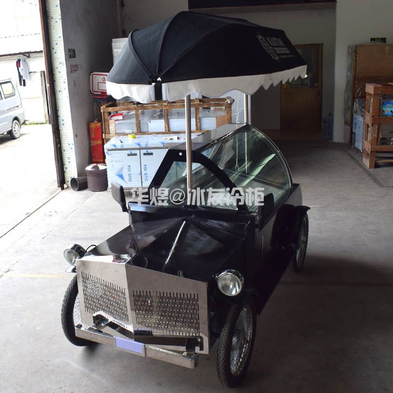 黑色老爷车款雪糕车水果冰棍展示冷藏车流动雪糕售卖车雪糕手推车(图11) 黑色老爷车款雪糕车水果冰棍展示冷藏车流动雪糕售卖车雪糕手推车(图11)