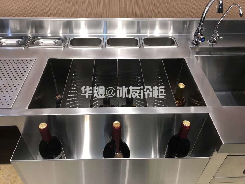 定制不锈钢扎酒柜调酒柜操作台不锈钢酒柜操作台(图9)