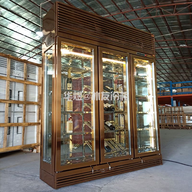 四面玻璃红酒展示柜玫瑰金酒柜高端商用红酒展示冷藏柜(图11)