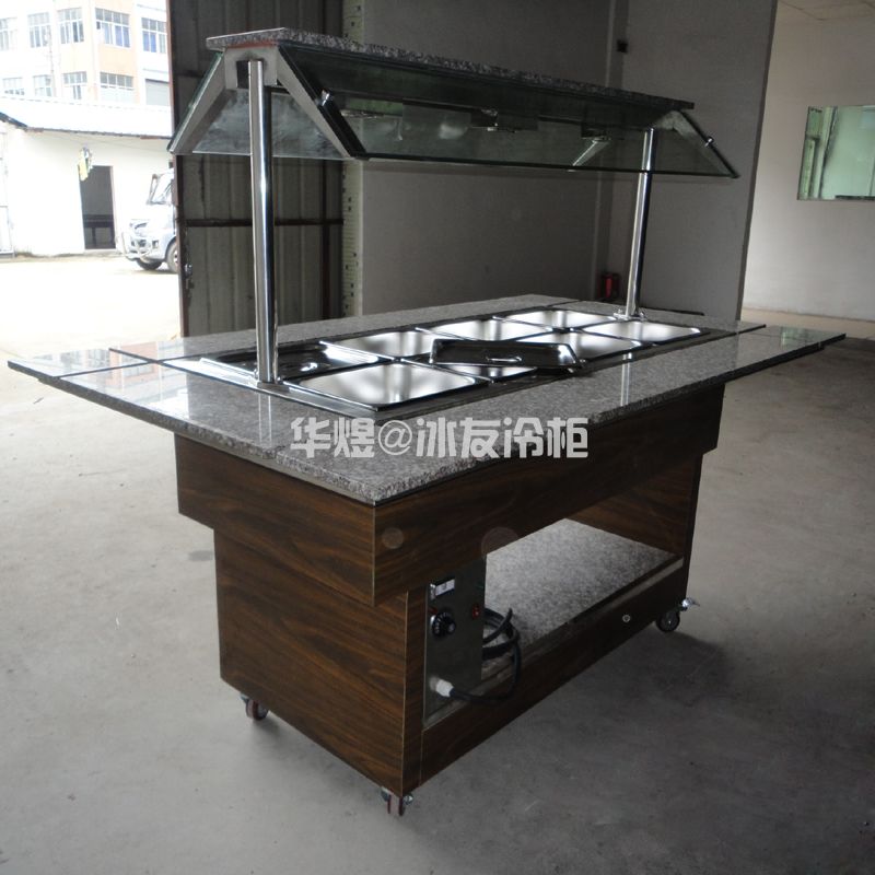 8格保温台热餐台不锈钢热柜快餐店保温车(图2) 8格保温台热餐台不锈钢热柜快餐店保温车(图2)