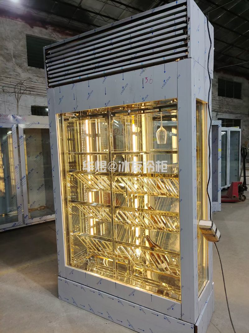 四面玻璃红酒展示柜商端玫瑰金恒温酒柜(图10)