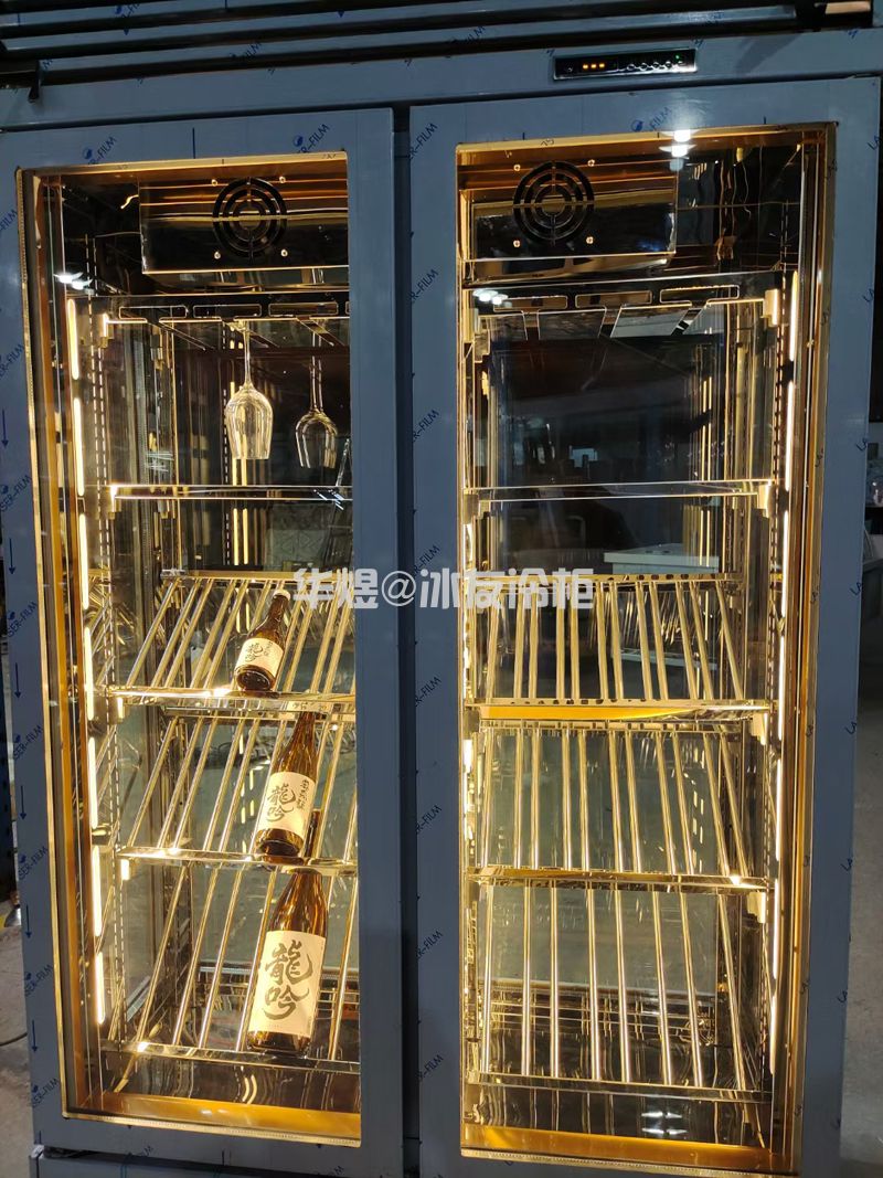四面玻璃红酒展示柜商端玫瑰金恒温酒柜(图12)