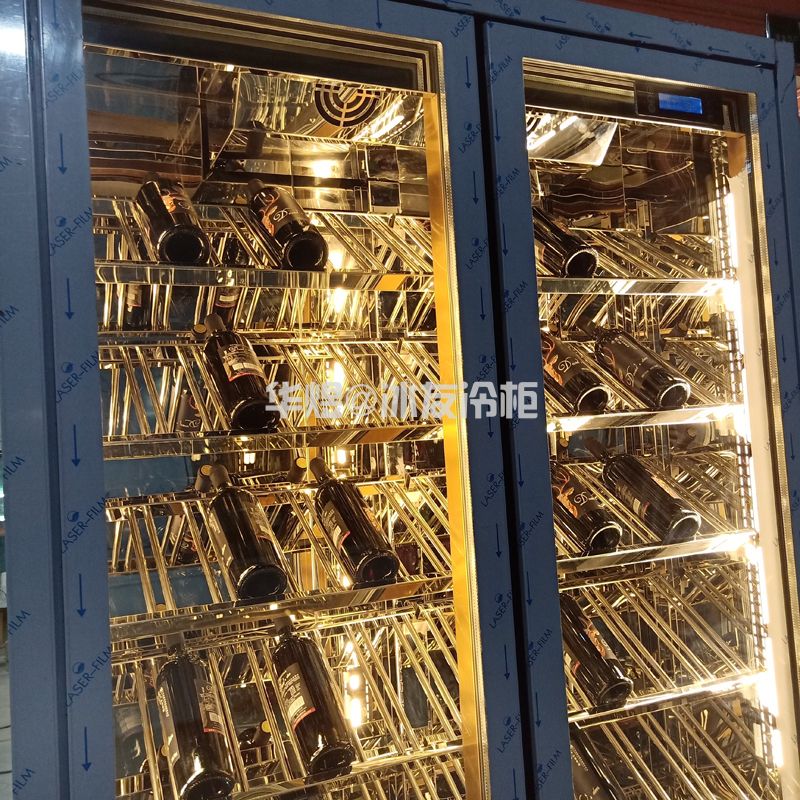 定制款双门红酒柜压缩机恒温酒柜不锈钢酒水柜(图6)
