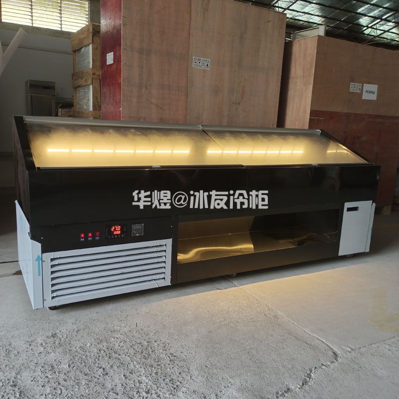 带雾化黑拉丝款开放式点菜柜火锅、料理连锁店专用开放式配菜柜开敞式自助选菜食品保鲜冷柜(图8) 带雾化黑拉丝款开放式点菜柜火锅、料理连锁店专用开放式配菜柜开敞式自助选菜食品保鲜冷柜(图8)